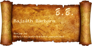 Bajzáth Barbara névjegykártya